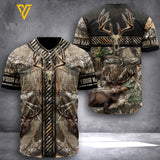 PERSONALIZED DEER HUNTING BASEBALL JERSEY 3D PRINTED