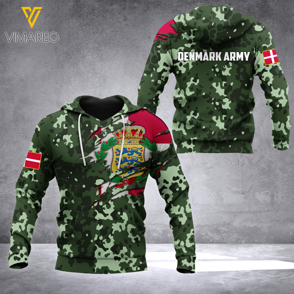 DENMARK ARMY HOODIE 3D PRINTED