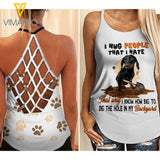 DACHSHUND DOG CRISS-CROSS TANK TOP LEGGING