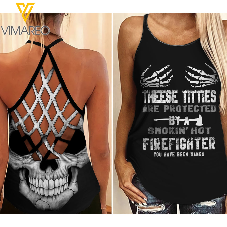 FIREFIGHTER GIRL CRISS-CROSS TANK TOP