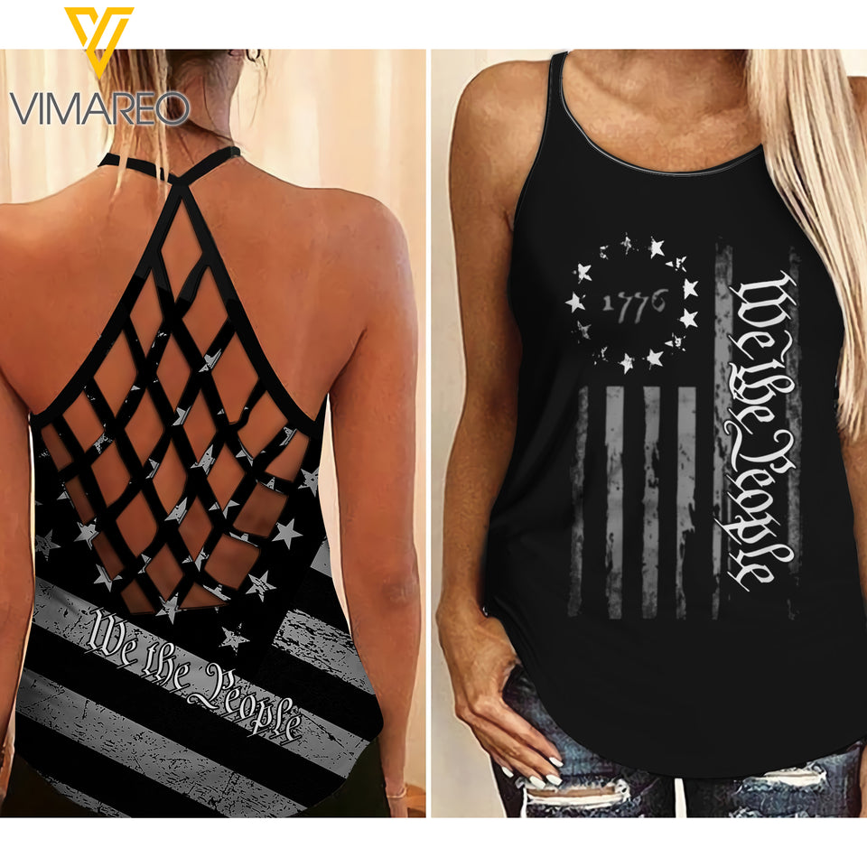 WE THE PEOPLE  CRISS-CROSS TANK TOP