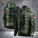 DENMARK ARMY MASK HOODIE 3D PRINTED