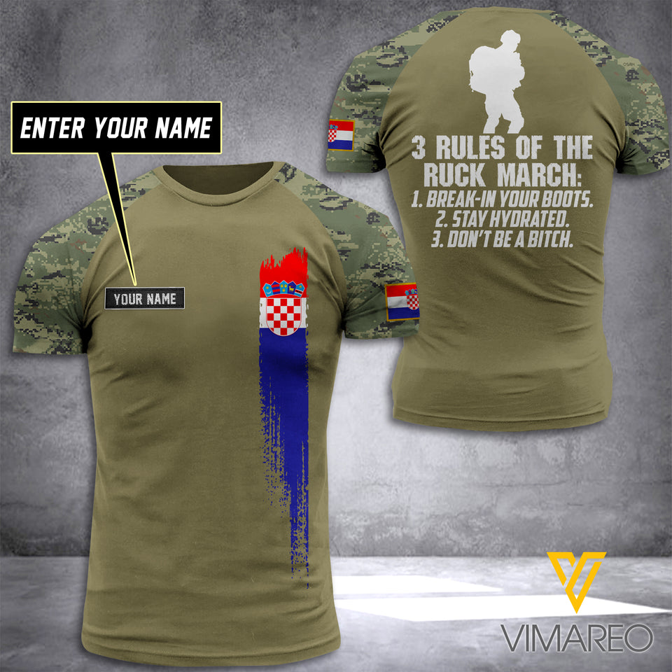 CROATIA SOLDIER CUSTOMIZE T-SHIRT 3D PRINTED