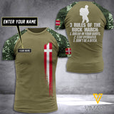 DENMARK SOLDIER CUSTOMIZE T-SHIRT 3D PRINTED