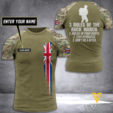 BRITISH SOLDIER CUSTOMIZE T-SHIRT 3D PRINTED