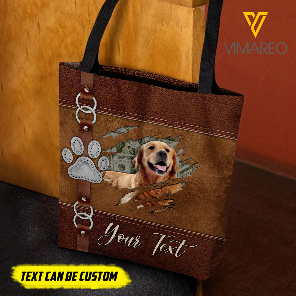 GOLDEN RETRIEVER DOG CUSTOMIZE TOTE BAG