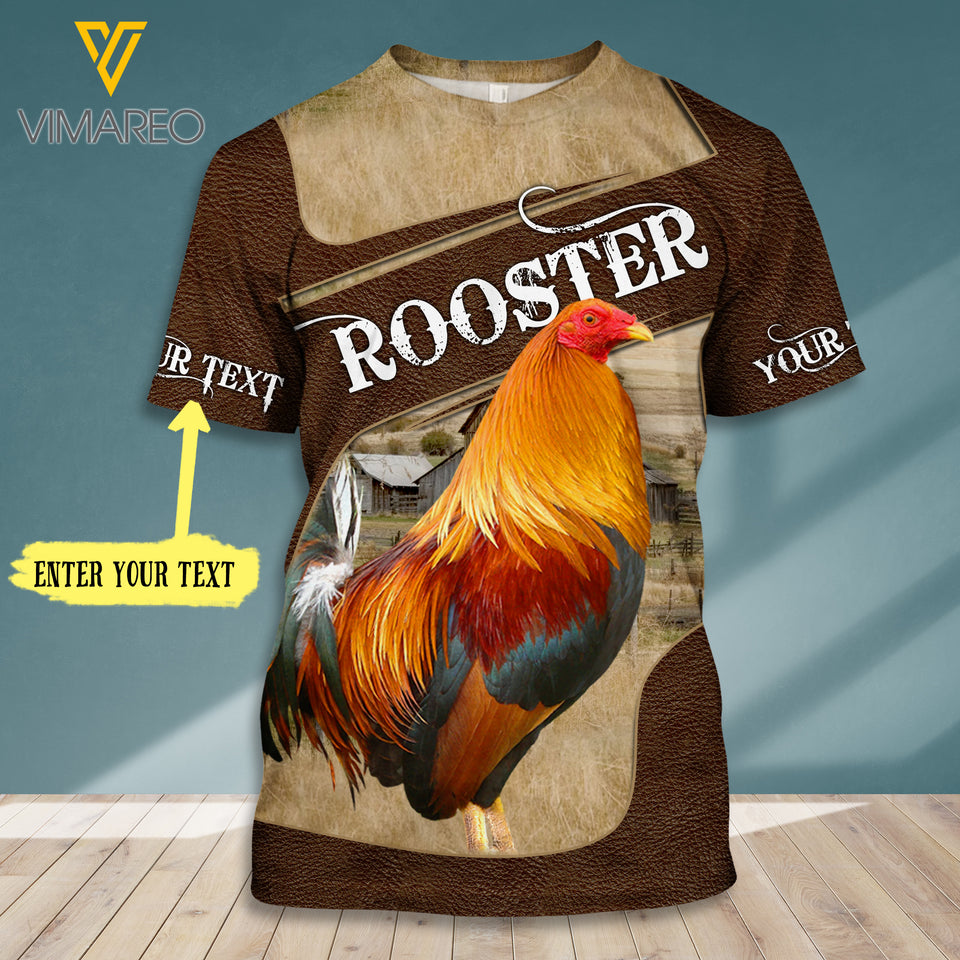 PERSONALIZED ROOSTER T-SHIRT 3D PRINTED