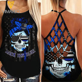 BACK THE BLUE CRISS-CROSS TANK TOP/LEGGING