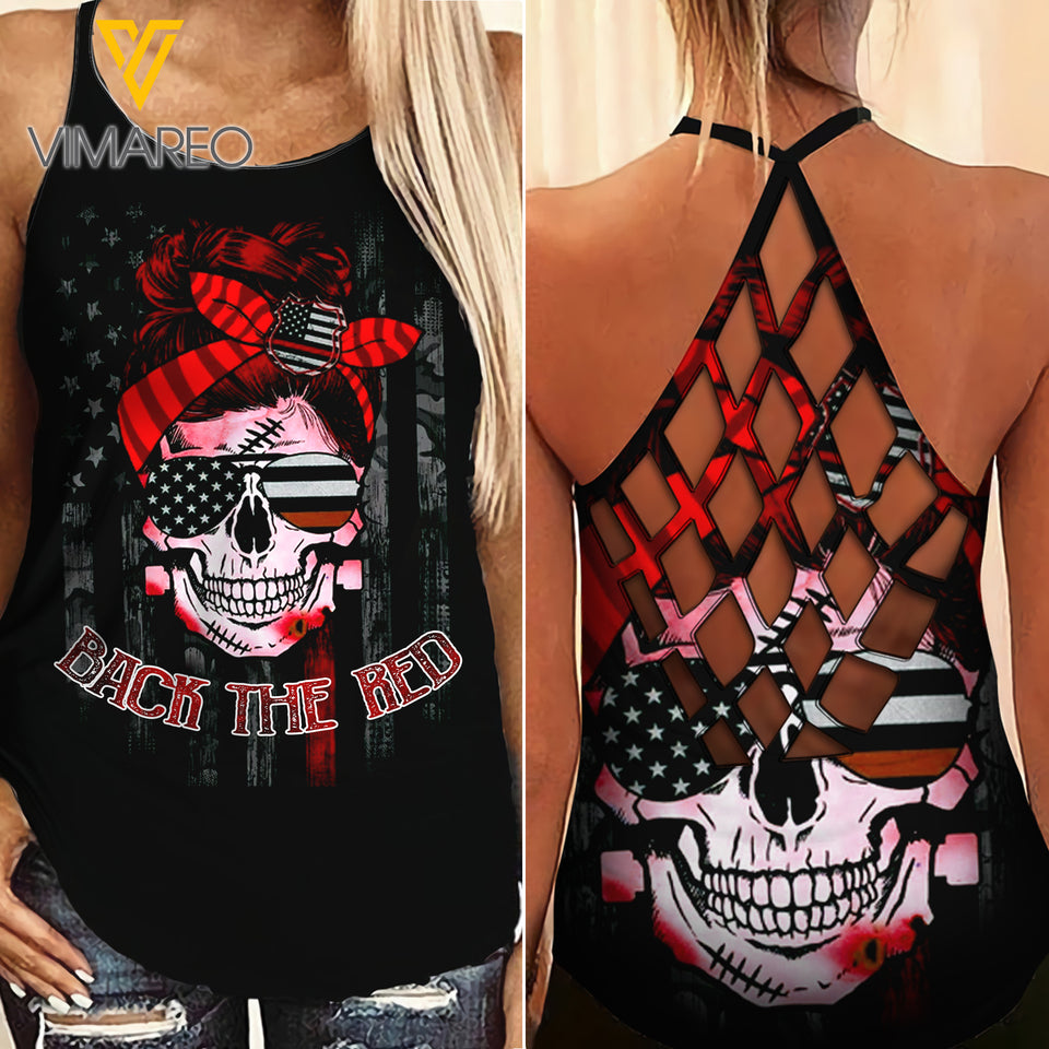 BACK THE RED CRISS-CROSS TANK TOP/LEGGING