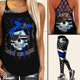 BACK THE BLUE CRISS-CROSS TANK TOP/LEGGING