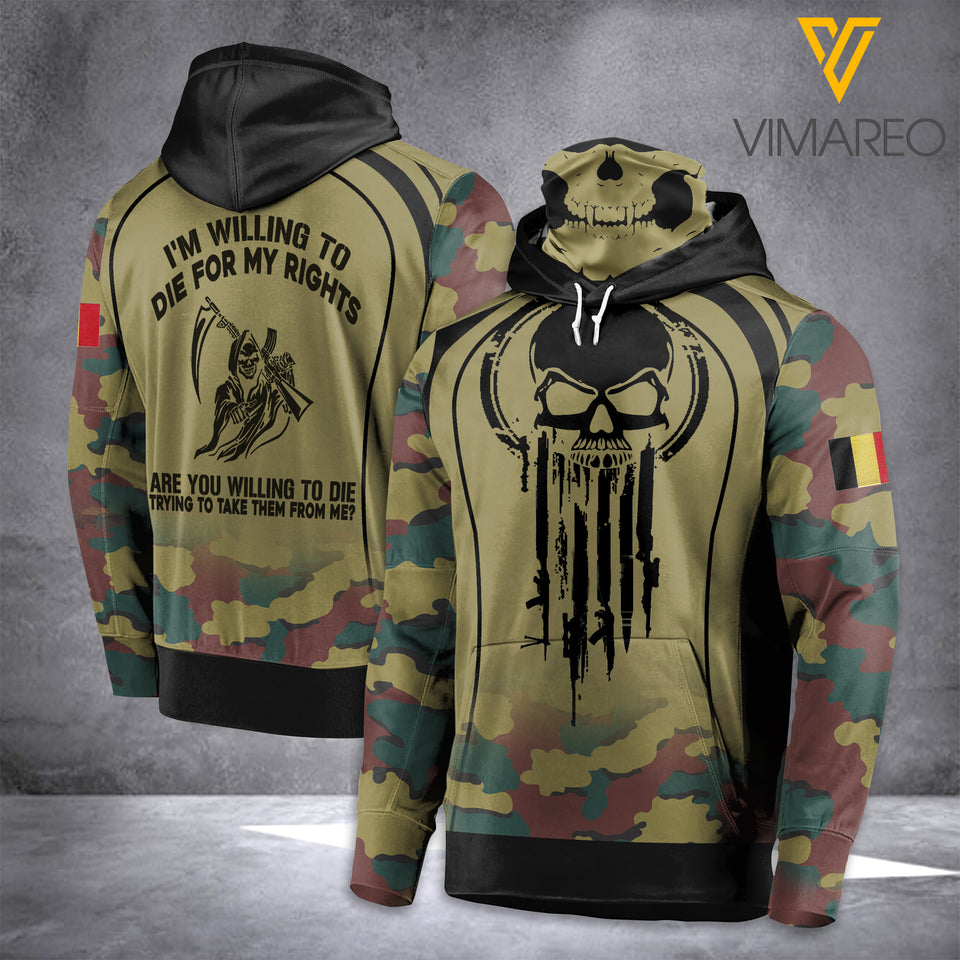 BELGIAN SOLDIER MASK HOODIE 3D PRINTED