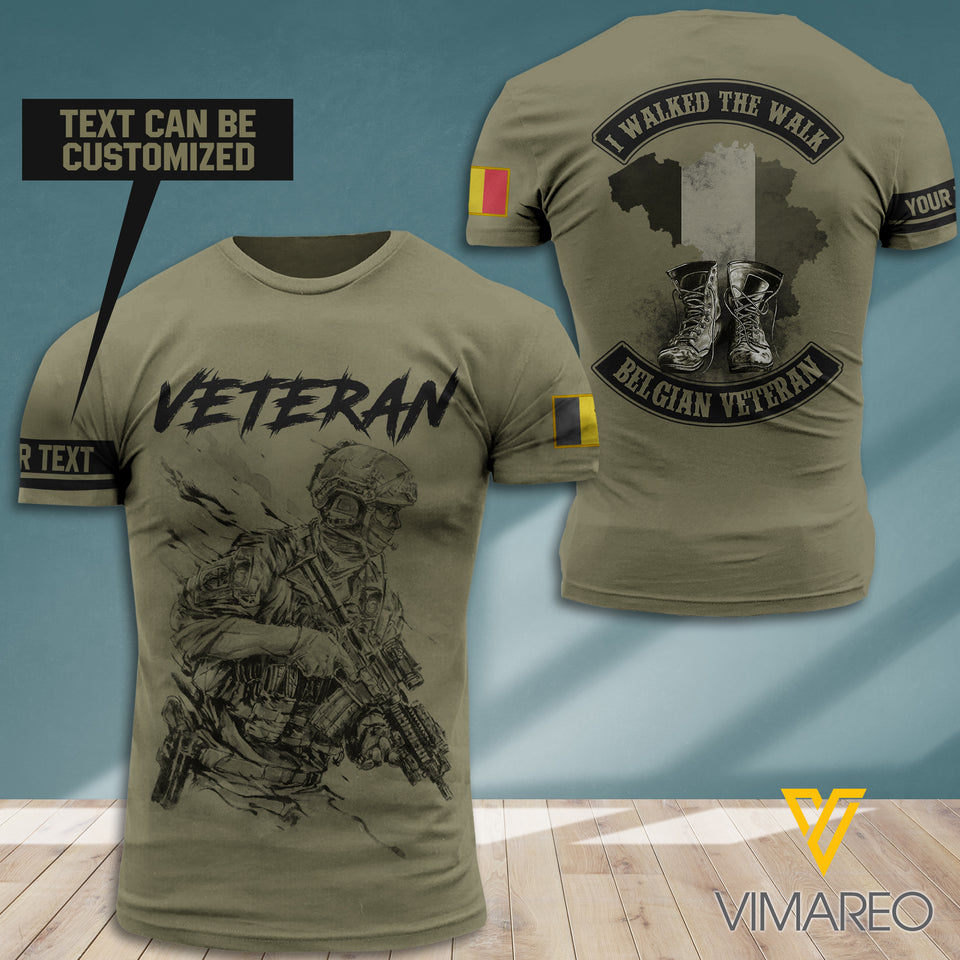 PERSONALIZED BELGIUM VETERAN T-SHIRT