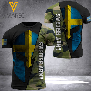 SWEDISH ARMY T-SHIRT/SHORT 3D PRINTED