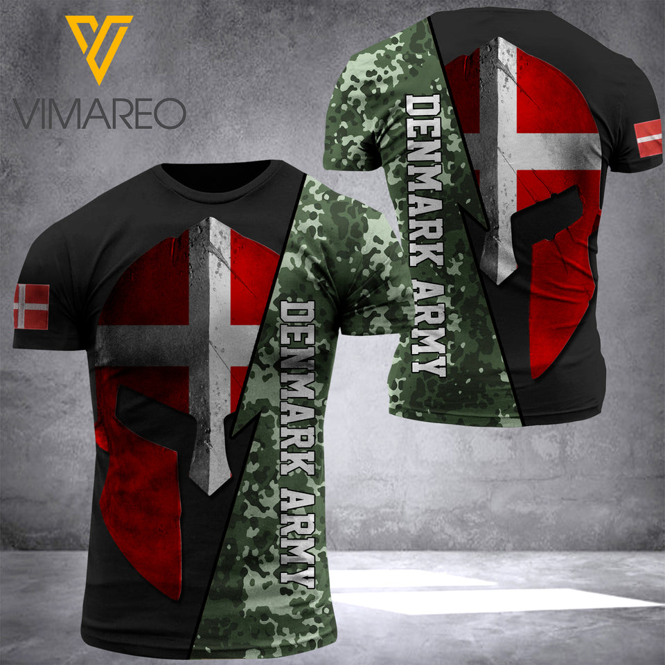 DENMARK ARMY T-SHIRT/SHORT 3D PRINTED