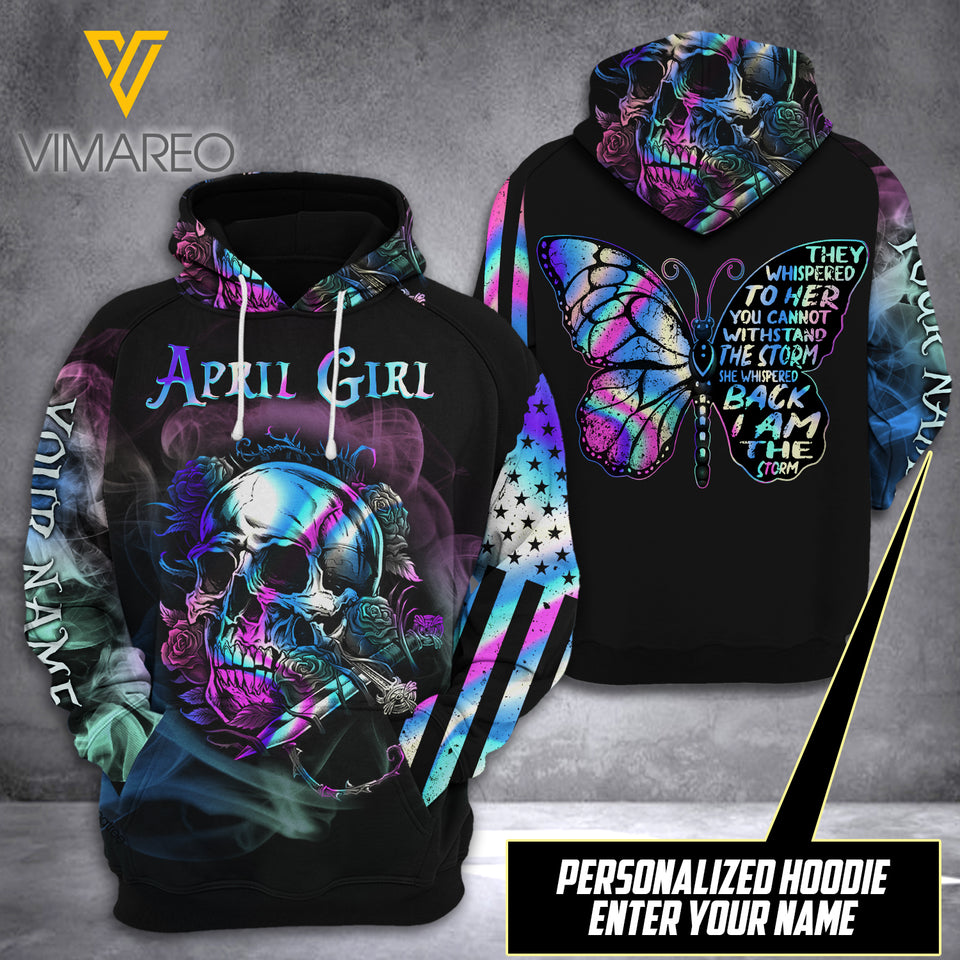 APRIL GIRL SKULL CUSTOMIZE HOODIE 3D PRINTED LC