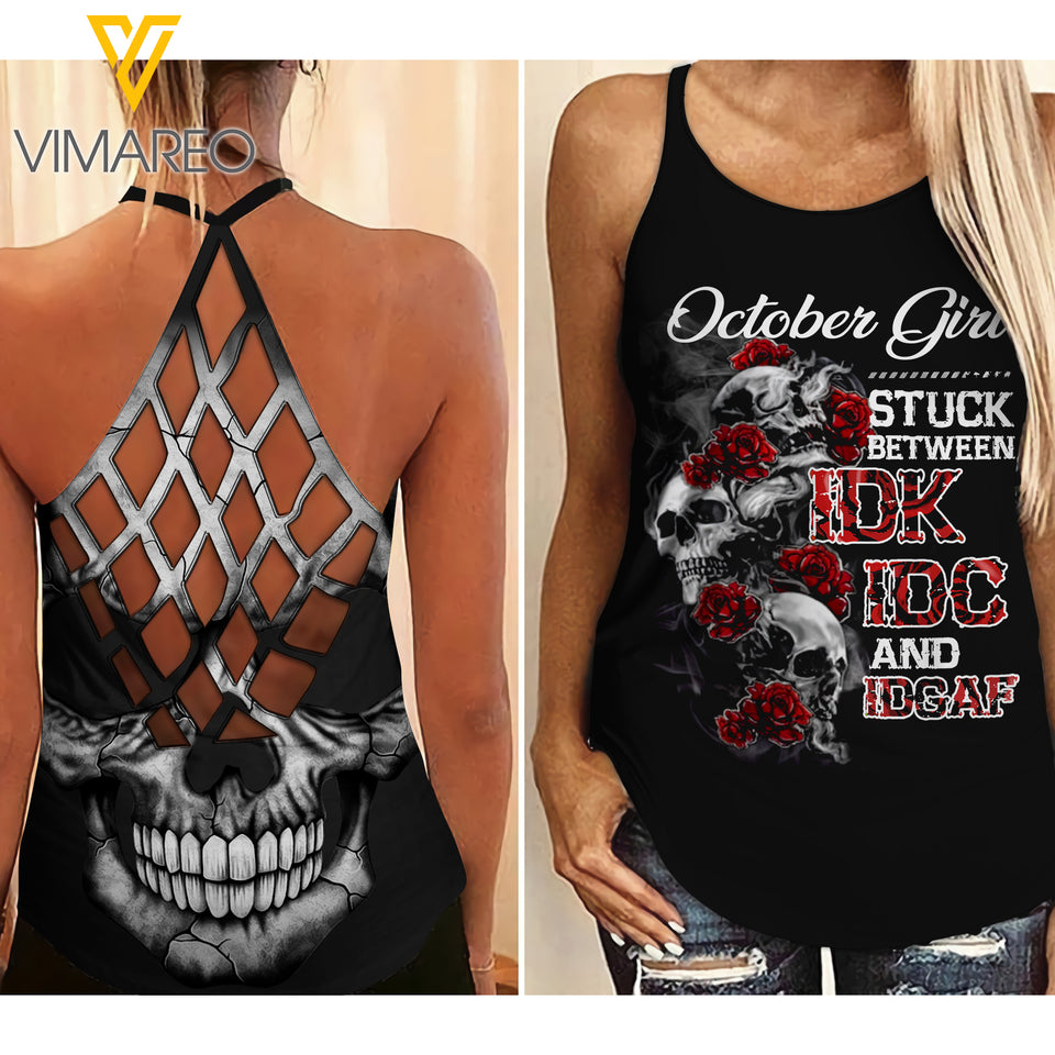 OCTOBER GIRL CRISS-CROSS OPEN BACK CAMISOLE TANK TOP
