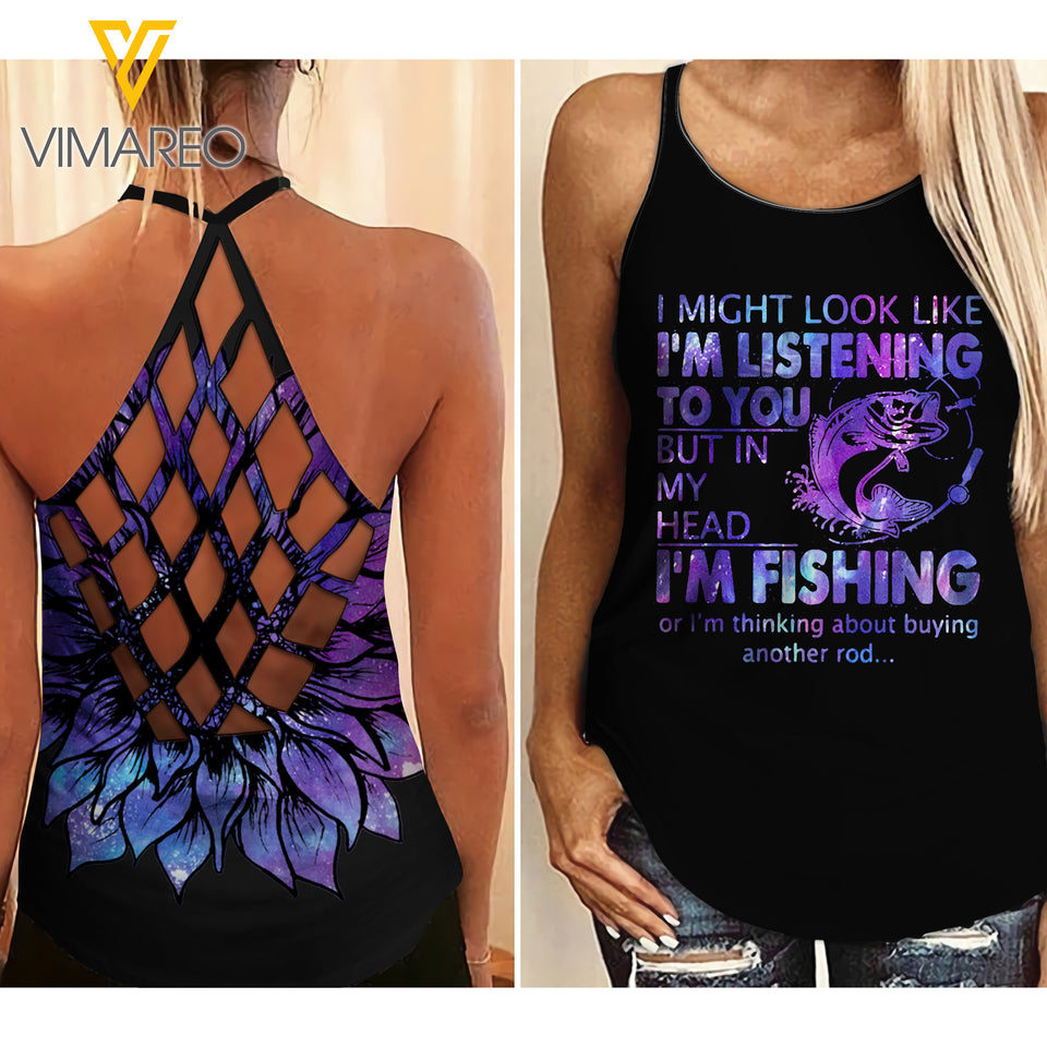FISHING MIGHT LOOK CLASSIC CRISS-CROSS TANK TOP