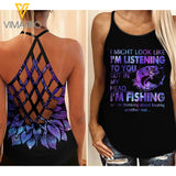 FISHING MIGHT LOOK CLASSIC CRISS-CROSS TANK TOP
