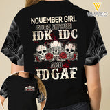 PERSONALIZED NOVEMBER GIRL T-SHIRT