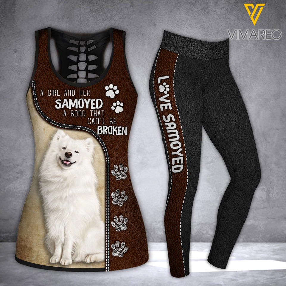 SAMOYED DOG COMBO TANK+LEGGING 3D PRINTED LC