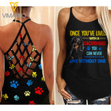 DACHSHUND DOG CRISS-CROSS OPEN BACK CAMISOLE TANK TOP