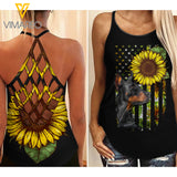 DOBERMAN DOG CRISS-CROSS OPEN BACK CAMISOLE TANK TOP