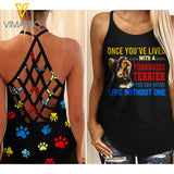 YORKSHIRE TERRIER DOG CRISS-CROSS OPEN BACK CAMISOLE TANK TOP