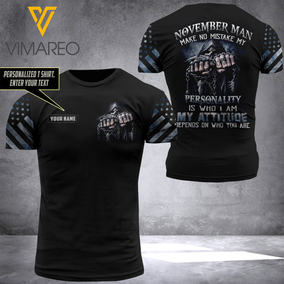 NOVEMBER MAN CUSTOMIZE T-SHIRT 3D PRINTED