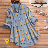 GOLDEN RETRIEVER DOG PRINT VINTAGE BLOUSE