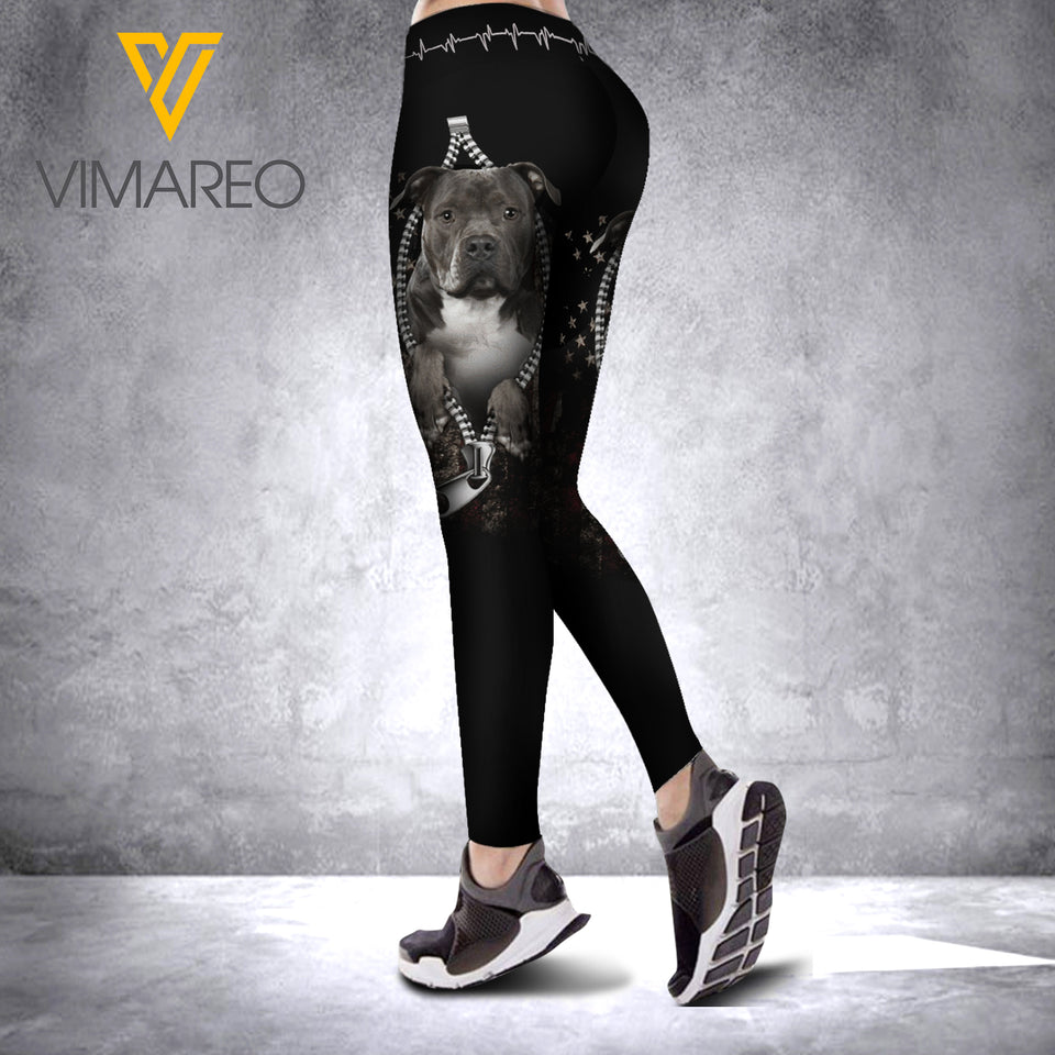 PITBULL DOG CRISS-CROSS TANK TOP/LEGGING