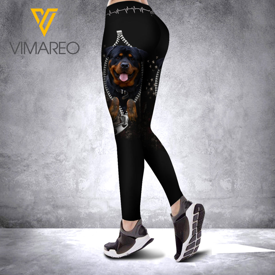 ROTTWEILER DOG CRISS-CROSS TANK TOP/LEGGING