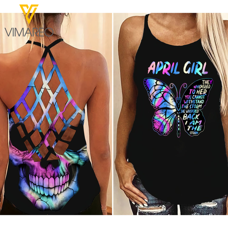 APRIL GIRL CRISS-CROSS OPEN BACK CAMISOLE TANK TOP LC