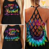 I'LL BRING THE ALCOHO CRISS-CROSS OPEN BACK CAMISOLE TANK TOP