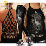PITBULL DOG CRISS-CROSS TANK TOP/LEGGING