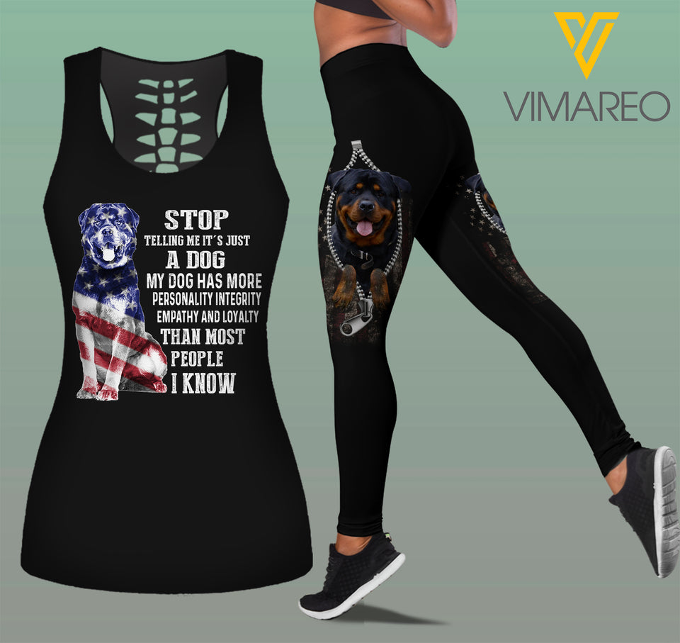 ROTTWEILER DOG TANKTOP/LEGGING 3D PRINTED