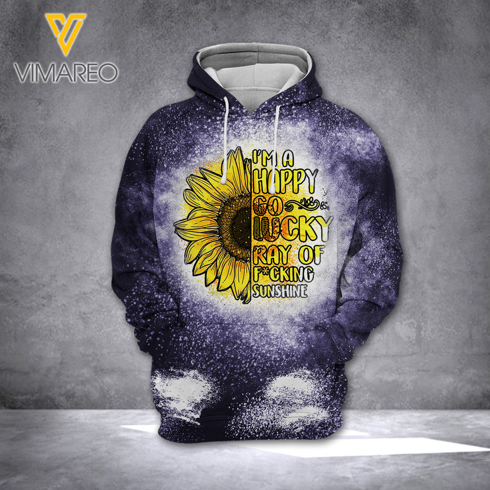Sunflower Girl Bleached Hoodie Printed 3 Colors