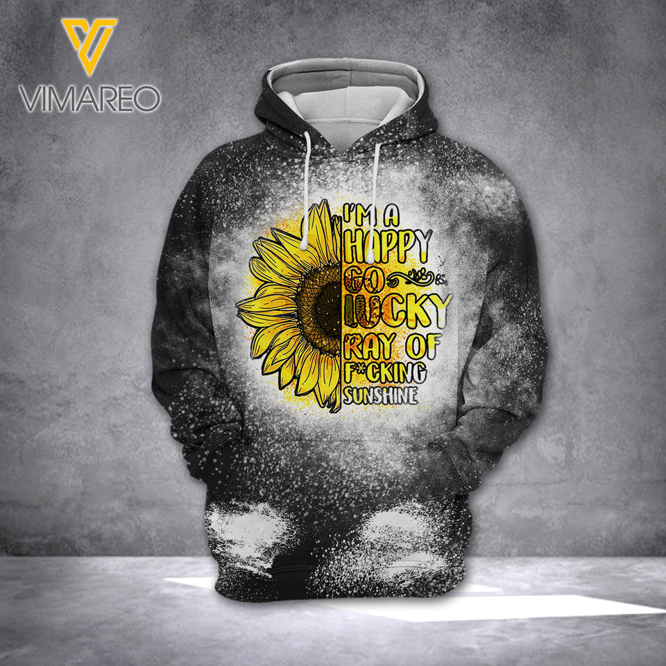 Sunflower Girl Bleached Hoodie Printed 3 Colors