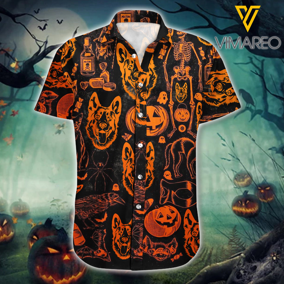 GERMAN SHEPHERD HAPPY HALLOWEEN HAWAII SHIRT