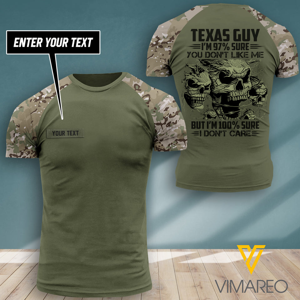TEXAS GUY  CUSTOMIZED T-SHIRT CAMO 3D PRINTED