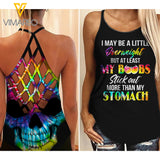 MY BOOBS STICK OUT MORE THAN MY STOMACH Criss-Cross Open Back Camisole Tank Top  VMYY