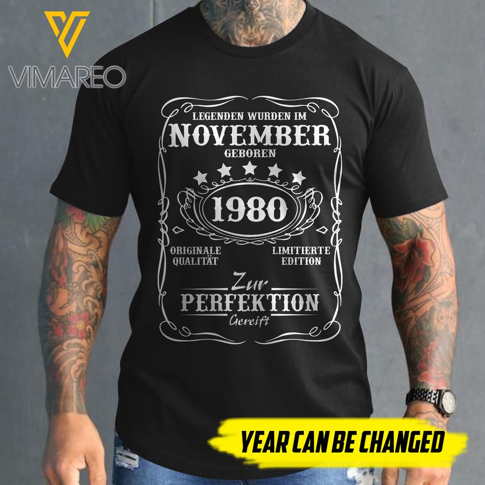 CUSTOMIZED BORN IN NOVEMBER 19XX PRINTED 3D TSHIRT YYTT13