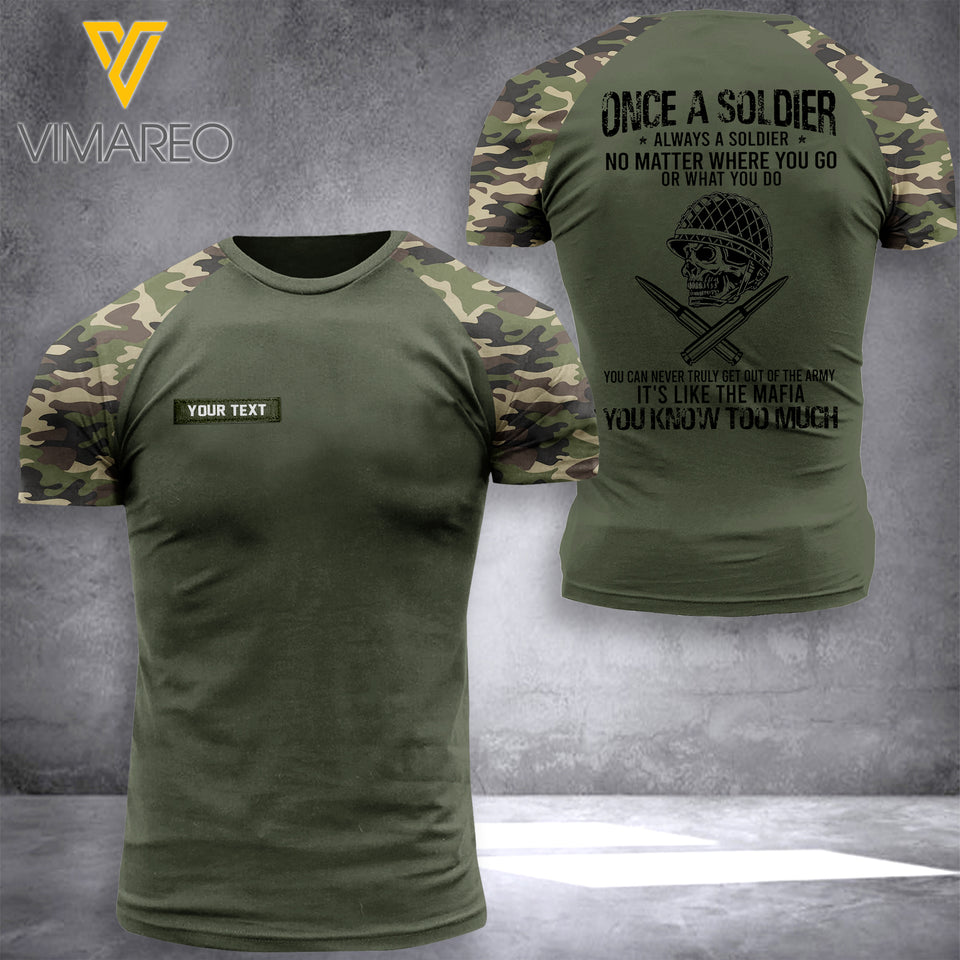 FRENCH SOLDIER CUSTOMIZED T-SHIRT CAMO 3D PRINTED