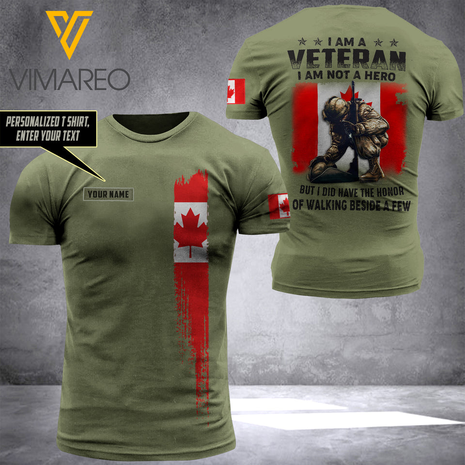 Customized Canada Veteran 3D Printed Shirt/Hoodie YYQQ