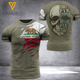 CUSTOMIZED CALIFORNIA FLAG 3D PRINTED TSHIRT YYQQ