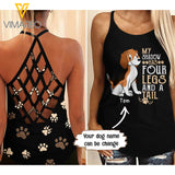 Customized Beagle Criss-Cross Open Back Camisole Tank Top NEYQ17