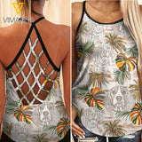 Beagle Criss-Cross Open Back Camisole Tank Top NEY30