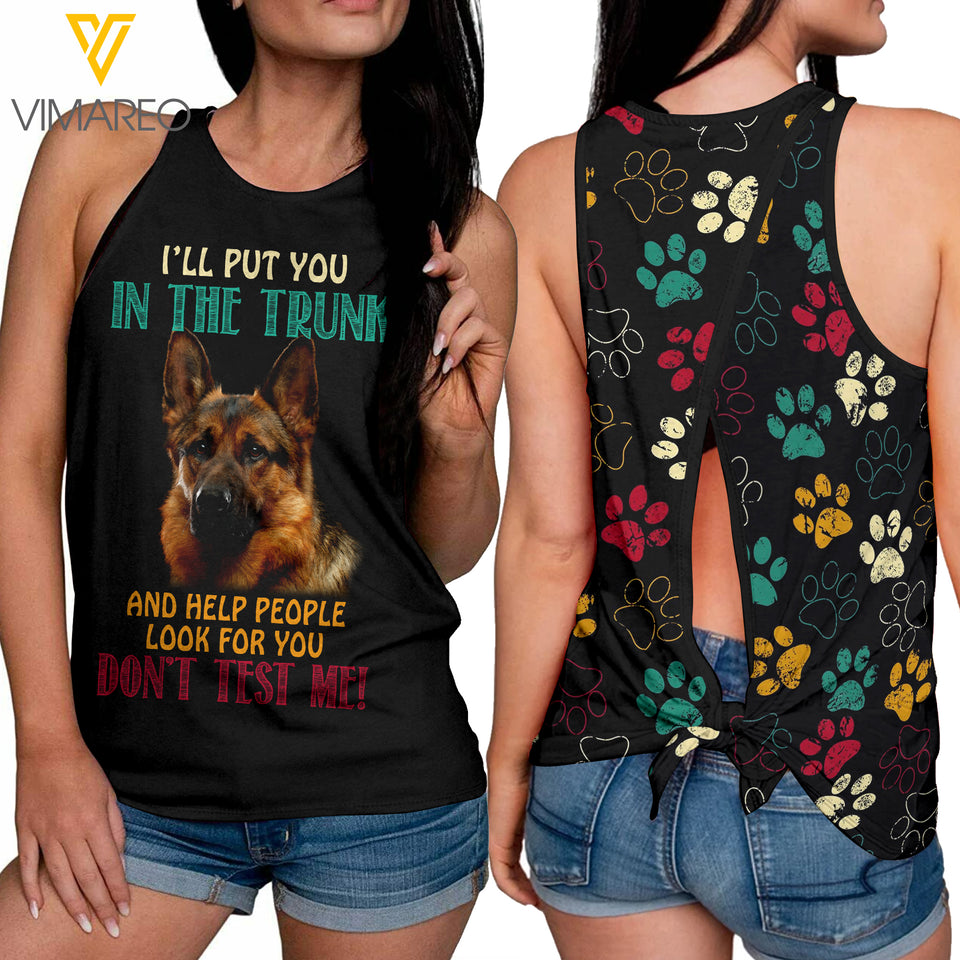German Shepherd Tie-Breaker Sleeveless Top, Summer Tank Top NEY23Q