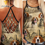 Beagle Criss-Cross Open Back Camisole Tank Top NEY30