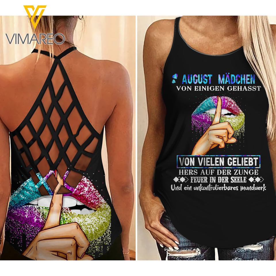 August Mädchen Criss-Cross Open Back Camisole Tank Top YYTT12