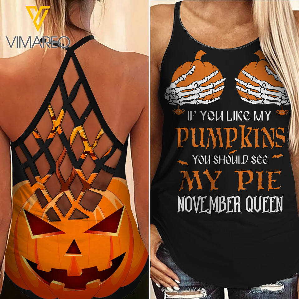 November Queen Criss-Cross Open Back Camisole Tank Top YYTT